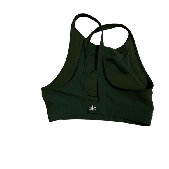 ALO Yoga‎ Green Sports Bra High Neck Strappy Design - Picture 2 of 3
